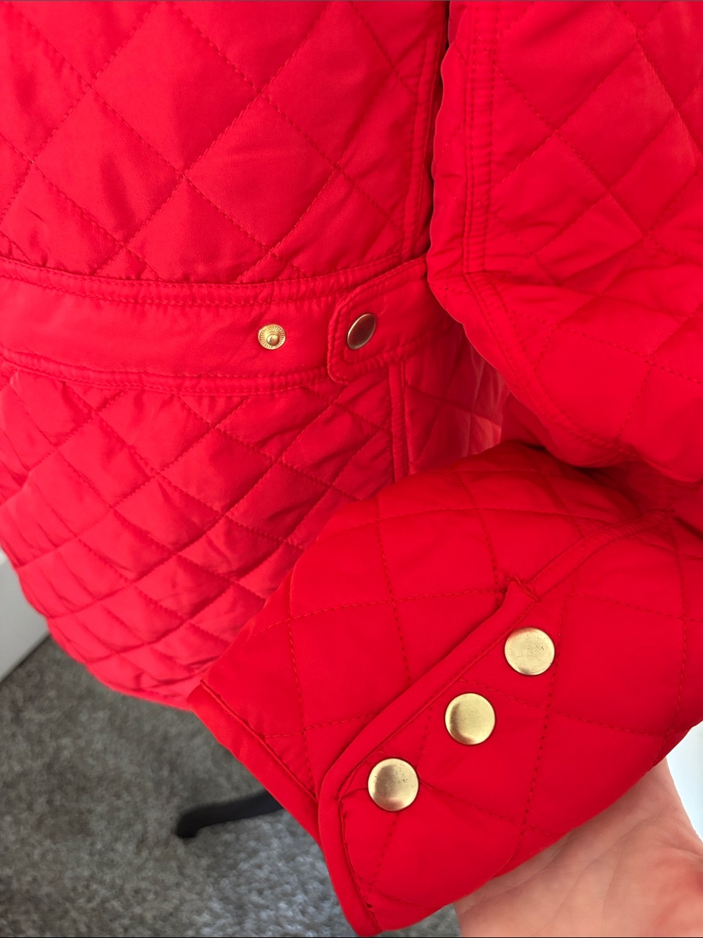 crown & ivy Bright Red Quilted Jacket with Gold-Tone Buttons - Picture 5 of 14